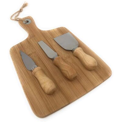 Excellent Houseware Bamboe Kaasplank Set 4-delig Excellent Houseware Bamboe Kaasplank Set 4-delig