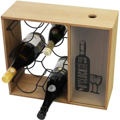 Vida XL Europe B.V. H&S Collection Stojak na Wino - Na 6 Butelek, Metal Brąz i Czarny Vida XL Europe B.V. H&S Collection Stojak na Wino - Na 6 Butelek, Metal Brąz i Czarny