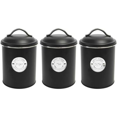 Excellent Houseware Opslagcontainers - 3 stuks, zwart Excellent Houseware Opslagcontainers - 3 stuks, zwart