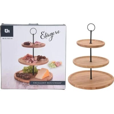 Excellent Houseware Bambus Kuchenständer - 3-stöckig Elegante Präsentation Excellent Houseware Bambus Kuchenständer - 3-stöckig Elegante Präsentation