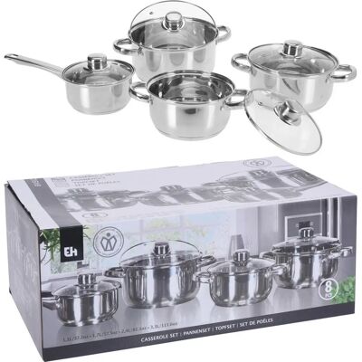 Excellent Houseware Topfset 8 Stück Edelstahl - Kochgeschirr-Set Excellent Houseware Topfset 8 Stück Edelstahl - Kochgeschirr-Set