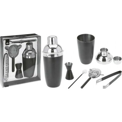 Excellent Houseware Cocktail-Shaker-Set - 5 Stück - Matt Schwarz Excellent Houseware Cocktail-Shaker-Set - 5 Stück - Matt Schwarz