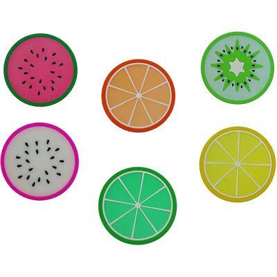 Excellent Houseware Sechs fruchtige Untersetzer – schützen den Tisch vor Kratzern Excellent Houseware Sechs fruchtige Untersetzer – schützen den Tisch vor Kratzern