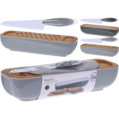 Chlebník od Excellent Houseware s krájecí deskou a nožem - 40x12,5x8,5 cm Chlebník od Excellent Houseware s krájecí deskou a nožem - 40x12,5x8,5 cm