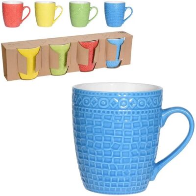 URBN Living Modèle - Ensemble de 4 Tasses à Textures Diverses - Publicité URBN Living Modèle - Ensemble de 4 Tasses à Textures Diverses - Publicité