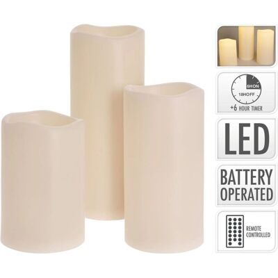 Nampook Bougies LED - Ensemble de 3 - Intérieur & Extérieur - Télécommande & Minuteur - Publicité Nampook Bougies LED - Ensemble de 3 - Intérieur & Extérieur - Télécommande & Minuteur - Publicité