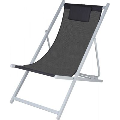 Ambiance Chaise longue de jardin pliante grise - Fauteuil de plage - Publicité Ambiance Chaise longue de jardin pliante grise - Fauteuil de plage - Publicité