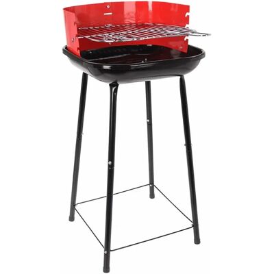 Bigbuy Kolenbarbecue - Verstelbaar 41x41x74cm - Rood/Zwart Bigbuy Kolenbarbecue - Verstelbaar 41x41x74cm - Rood/Zwart