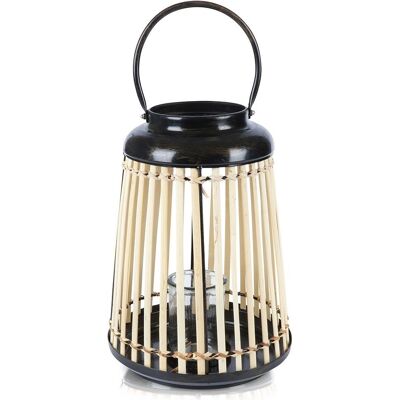 Latarnia z bambusa i metalu od Home Styling Collection - Dekoracja do domu i ogrodu Latarnia z bambusa i metalu od Home Styling Collection - Dekoracja do domu i ogrodu