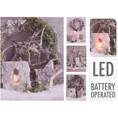 Bigbuy Home Dipinto - Quadro di Natale led 15x20cm - Dipinto Bigbuy Home Dipinto - Quadro di Natale led 15x20cm - Dipinto