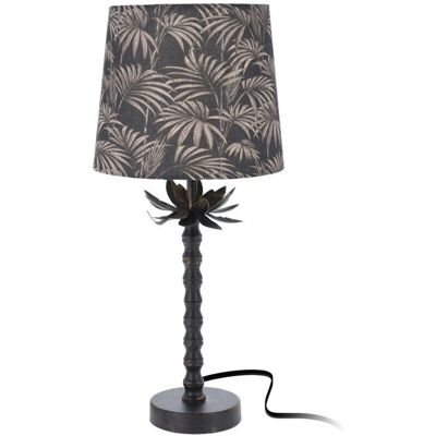 Lampe de Table en Métal à Motif de Feuilles Noire - Lampe de Table - Publicité Lampe de Table en Métal à Motif de Feuilles Noire - Lampe de Table - Publicité