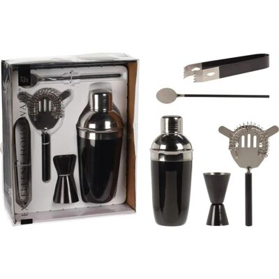 Excellent Houseware Zwart Zilveren Cocktailset - 5 delig Excellent Houseware Zwart Zilveren Cocktailset - 5 delig