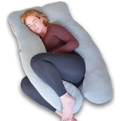 Coussin de grossesse en U Ella - Dossier amovible et confortable - Publicité Coussin de grossesse en U Ella - Dossier amovible et confortable - Publicité