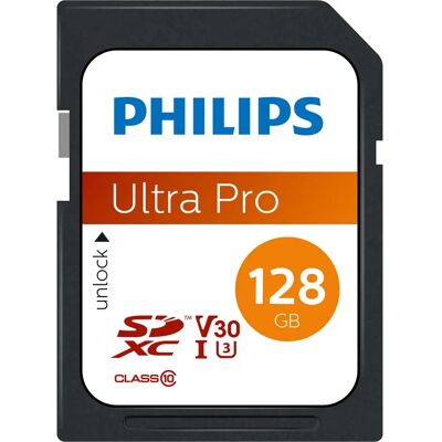 Philips SDXC Karte 128GB Class 10 UHS-I U3 V30 - Speicherkarte - Schwarz Philips SDXC Karte 128GB Class 10 UHS-I U3 V30 - Speicherkarte - Schwarz