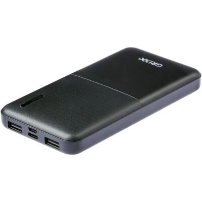 Powerbank Grixx 10000mAh Micro USB & USB-C Noir - Powerbank - Publicité Powerbank Grixx 10000mAh Micro USB & USB-C Noir - Powerbank - Publicité