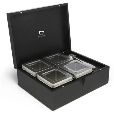 Bredemeijer Bamboo Tea Box - 4 Tins & Spoon Bredemeijer Bamboo Tea Box - 4 Tins & Spoon