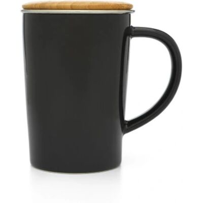 Taza de té negra Bredemeijer 142009 - Filtro y tapa de bambú Taza de té negra Bredemeijer 142009 - Filtro y tapa de bambú