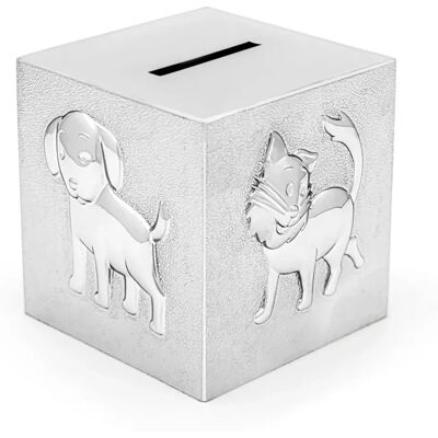 Zilverstad Caja de dinero Cubo con formas de animales - Alcancía Zilverstad Caja de dinero Cubo con formas de animales - Alcancía