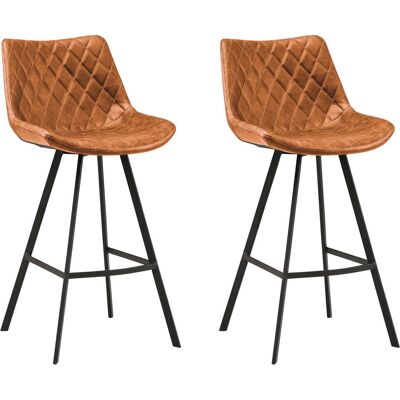 MID.YOU Cognac Barhocker Set - 2 Stück - Barhocker Set MID.YOU Cognac Barhocker Set - 2 Stück - Barhocker Set