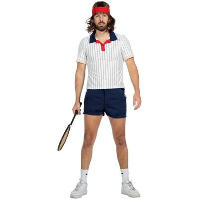 Wilbers Modell 60 Blau-Weiß Retro Tennis Kostüm - Kostüme Wilbers Modell 60 Blau-Weiß Retro Tennis Kostüm - Kostüme