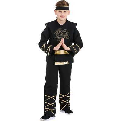 buttinette Ninja-Kostüm - Schwarz/Gold - Kinder buttinette Ninja-Kostüm - Schwarz/Gold - Kinder