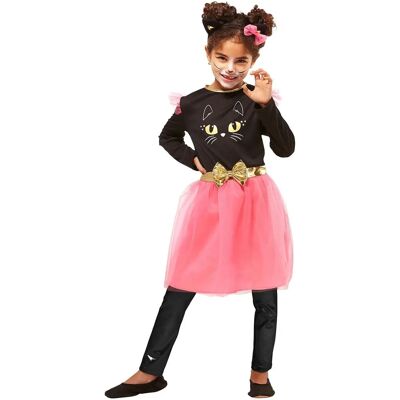 buttinette Kinderkleid Katze, pink/schwarz - Gr. 116/128 buttinette Kinderkleid Katze, pink/schwarz - Gr. 116/128