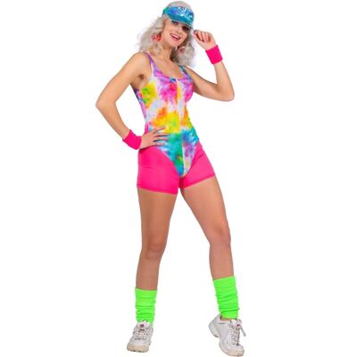 Déguisement Wilbers Neon Aerobic Babe - Corps tie-dye rose néon années 80 Déguisement Wilbers Neon Aerobic Babe - Corps tie-dye rose néon années 80