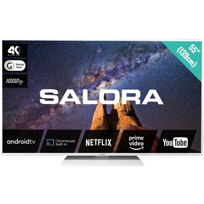 Salora 55 Inch 4K Ultra HD Smart TV - Wit Salora 55 Inch 4K Ultra HD Smart TV - Wit