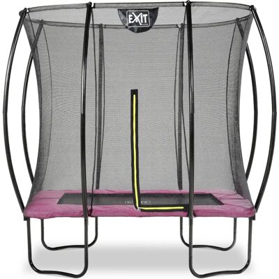 EXIT Silhouette Rectangular Trampoline - Pink & Safety Net EXIT Silhouette Rectangular Trampoline - Pink & Safety Net