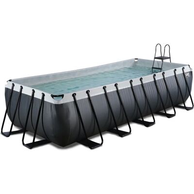 EXIT Zwart Leer Zwembad - 540x250x122cm met Filterpomp EXIT Zwart Leer Zwembad - 540x250x122cm met Filterpomp