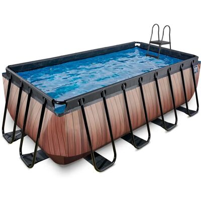 Piscine en Bois EXIT 400x200x122cm avec Pompe à Filtre à Sable - Marron - Publicité Piscine en Bois EXIT 400x200x122cm avec Pompe à Filtre à Sable - Marron - Publicité