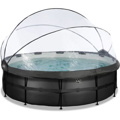 Piscine en cuir noir EXIT - 488x122cm avec Dôme et Pompe à Sable - Publicité Piscine en cuir noir EXIT - 488x122cm avec Dôme et Pompe à Sable - Publicité