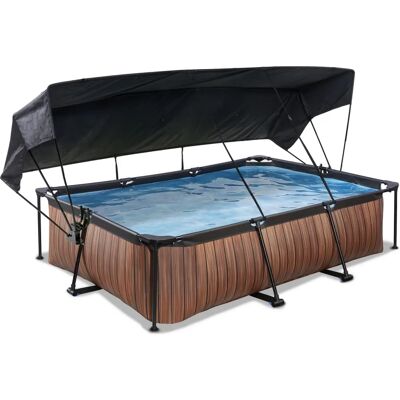 EXIT Holzpool 300x200x65cm mit Sonnensegel & Filter - Braun EXIT Holzpool 300x200x65cm mit Sonnensegel & Filter - Braun