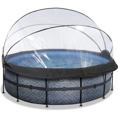 Piscine EXIT Stone - 427x122cm avec Dôme & Pompe à Chaleur - Publicité Piscine EXIT Stone - 427x122cm avec Dôme & Pompe à Chaleur - Publicité