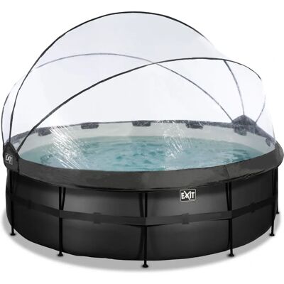 Piscine EXIT Black Leather ø427x122cm avec Dôme et Pompe à Chaleur - Piscine - Publicité Piscine EXIT Black Leather ø427x122cm avec Dôme et Pompe à Chaleur - Piscine - Publicité
