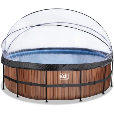 EXIT Holzpool 488x122cm mit Dome, Sandfilter & Wärmepumpe - Schwimmbecken EXIT Holzpool 488x122cm mit Dome, Sandfilter & Wärmepumpe - Schwimmbecken