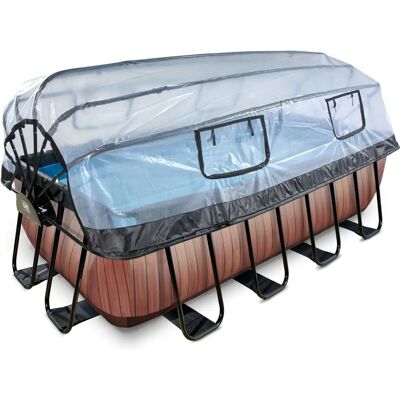 Piscine EXIT Bois 400x200x122cm - Filtre sable, Pompe à chaleur & Dôme - Publicité Piscine EXIT Bois 400x200x122cm - Filtre sable, Pompe à chaleur & Dôme - Publicité
