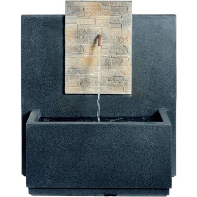 LUMINEO - Kwadratowa fontanna 30x70x82cm z cegłami i miedzianym wylotem - Fontanna LUMINEO - Kwadratowa fontanna 30x70x82cm z cegłami i miedzianym wylotem - Fontanna