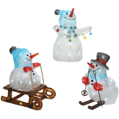 Muñeco de nieve acrílico con luces - Decoración navideña exterior de Kaemingk Muñeco de nieve acrílico con luces - Decoración navideña exterior de Kaemingk