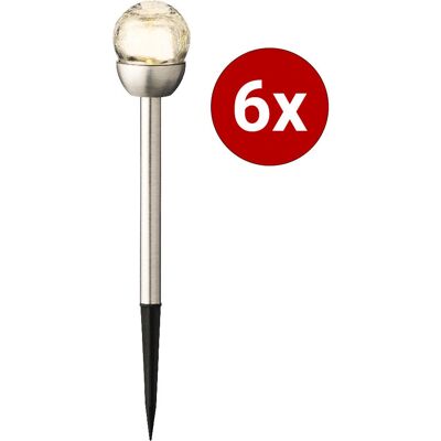 LUMINEO Set 6 pali solari con 1 LED bianco caldo - Luce da giardino LUMINEO Set 6 pali solari con 1 LED bianco caldo - Luce da giardino