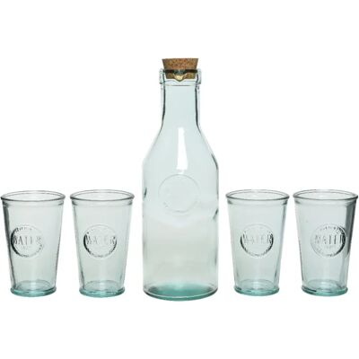 Ensemble de verres en cristal - 4 verres et 1 bouteille - Ustensiles de cuisine - Publicité Ensemble de verres en cristal - 4 verres et 1 bouteille - Ustensiles de cuisine - Publicité