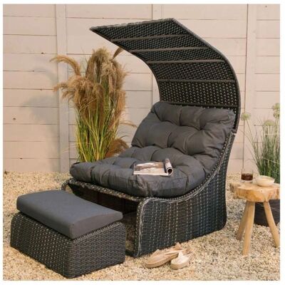 IPERBRIKO Banc de Jardin - Rotin Gris - Fauteuil-lit - Publicité IPERBRIKO Banc de Jardin - Rotin Gris - Fauteuil-lit - Publicité