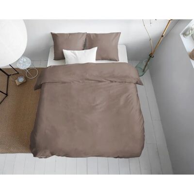 Primaviera Deluxe Taupe Satijn Dekbedovertrek Set - Beddengoed Primaviera Deluxe Taupe Satijn Dekbedovertrek Set - Beddengoed