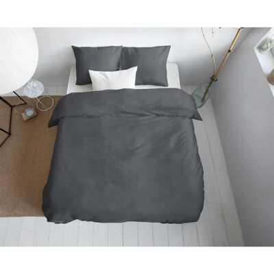 Primaviera Deluxe Dekbedovertrek Set - Satijn Antraciet Primaviera Deluxe Dekbedovertrek Set - Satijn Antraciet