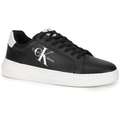 Calvin Klein Jeans Czarny Skórzane Sneakers - Casualowe Buty Calvin Klein Jeans Czarny Skórzane Sneakers - Casualowe Buty