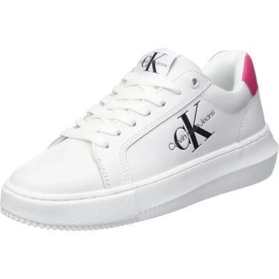 Calvin Klein Fuchsia Leder Sneakers - Plattform 4cm - Unisex Calvin Klein Fuchsia Leder Sneakers - Plattform 4cm - Unisex