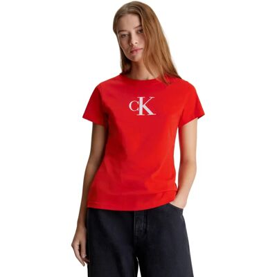 Calvin Klein J20j222343 Röd Slim Fit Bomull T-shirt - Kläder Calvin Klein J20j222343 Röd Slim Fit Bomull T-shirt - Kläder