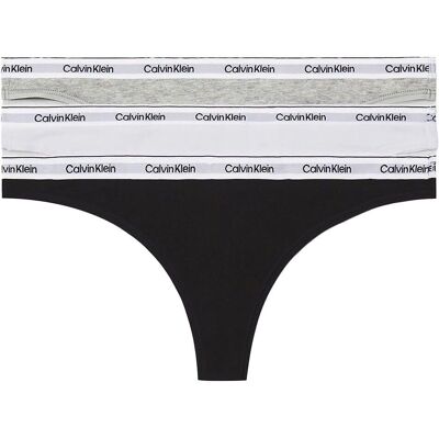 Calvin Klein dla kobiet. 000QD5209E Zestaw 3 stringów: czarne, białe, szare (XS) Calvin Klein dla kobiet. 000QD5209E Zestaw 3 stringów: czarne, białe, szare (XS)
