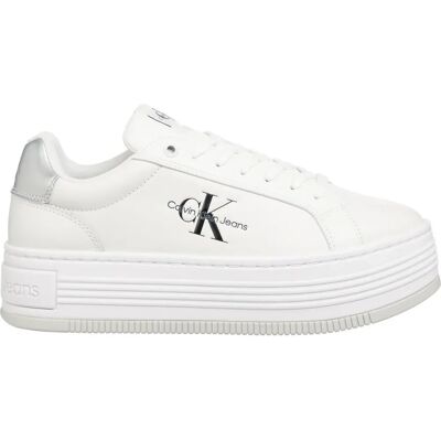 Calvin Klein Damskie Sneakers na Platformie - Srebrne Calvin Klein Damskie Sneakers na Platformie - Srebrne