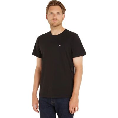 Koszulka Tommy Hilfiger z Organicznej Bawełny z Naszywką (DM0DM09598) - czarna Koszulka Tommy Hilfiger z Organicznej Bawełny z Naszywką (DM0DM09598) - czarna